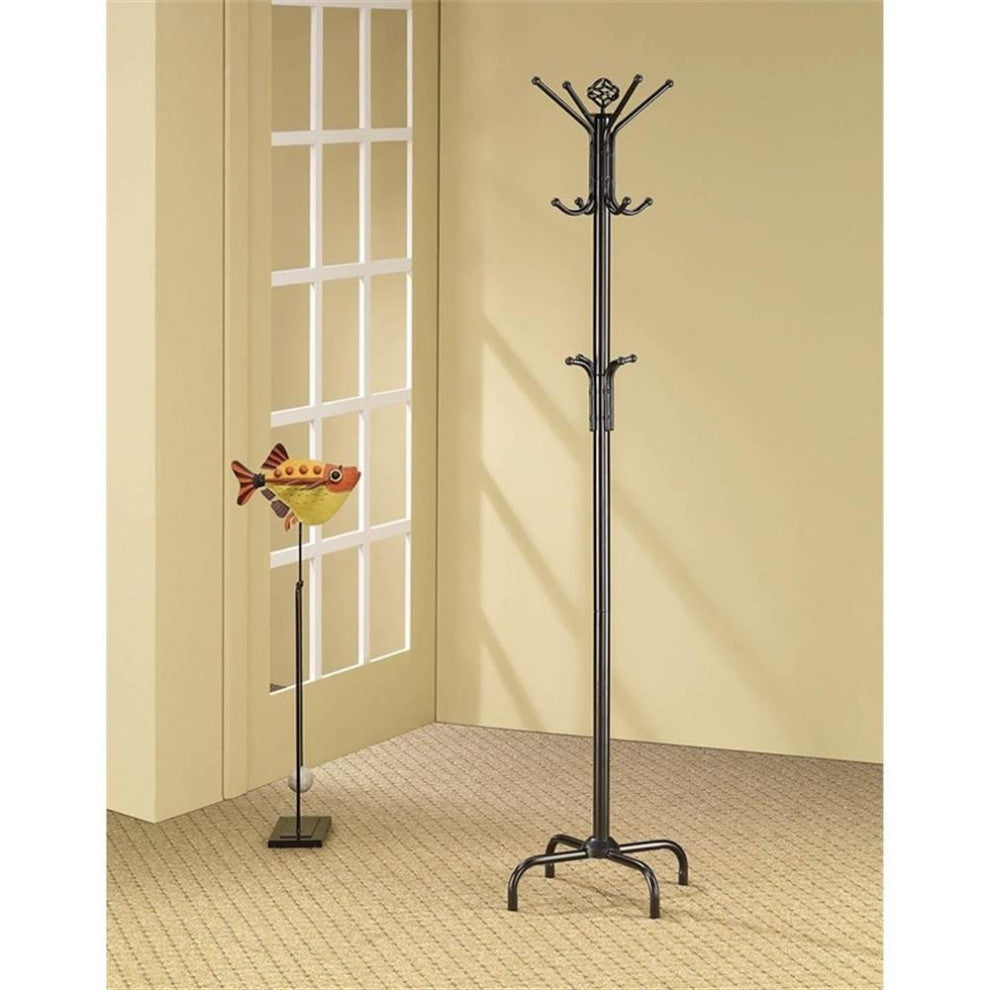 Coaster Collier 12-hook Traditional Metal Coat Rack in Black