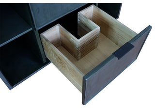 37" Single Wall Mount Vanity, Linen Gray Finish With White Engineered Stone Top