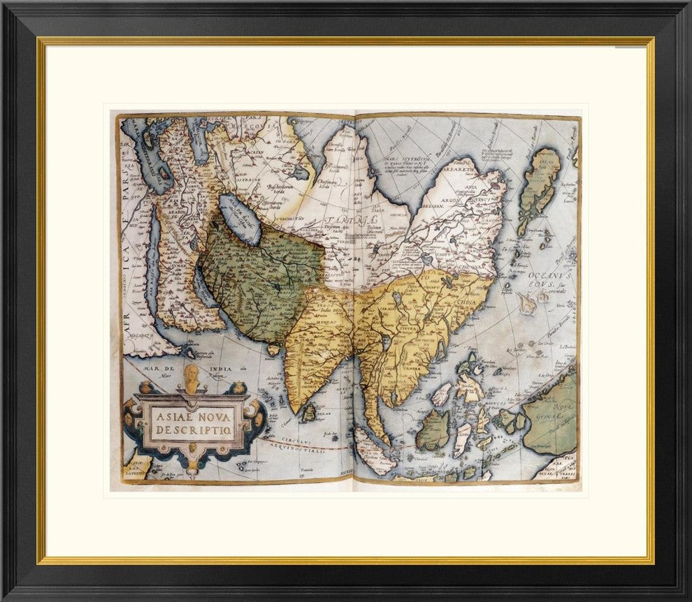 "Asiae Nova Descriptio" Framed Digital Print by Abraham Ortelius, 32x28"