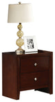 22"x16"x24" Brown Cherry Wooden Nightstand