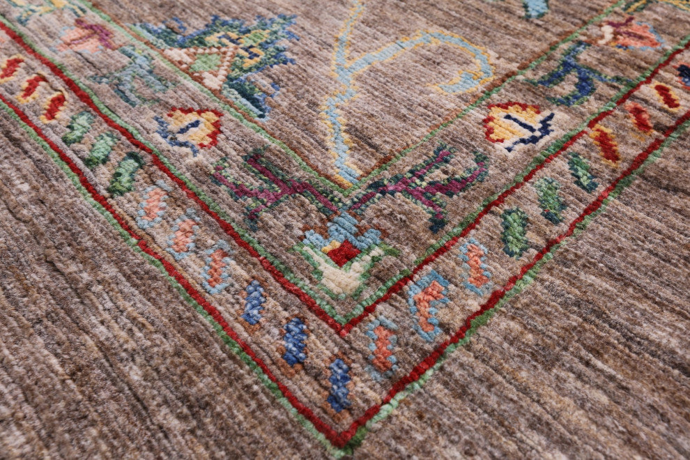 5' 1" X 6' 9" Hand Knotted Persian Tabriz Wool Rug Q10144