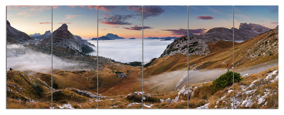 Beautiful Summer Panorama, Landscape Canvas Art Print, 70"x28", 6 Panels