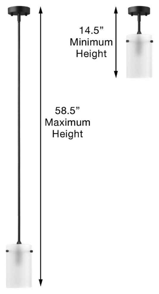 Effimero 1-Light Stem Hung Pendant Lamp, Medium, Black
