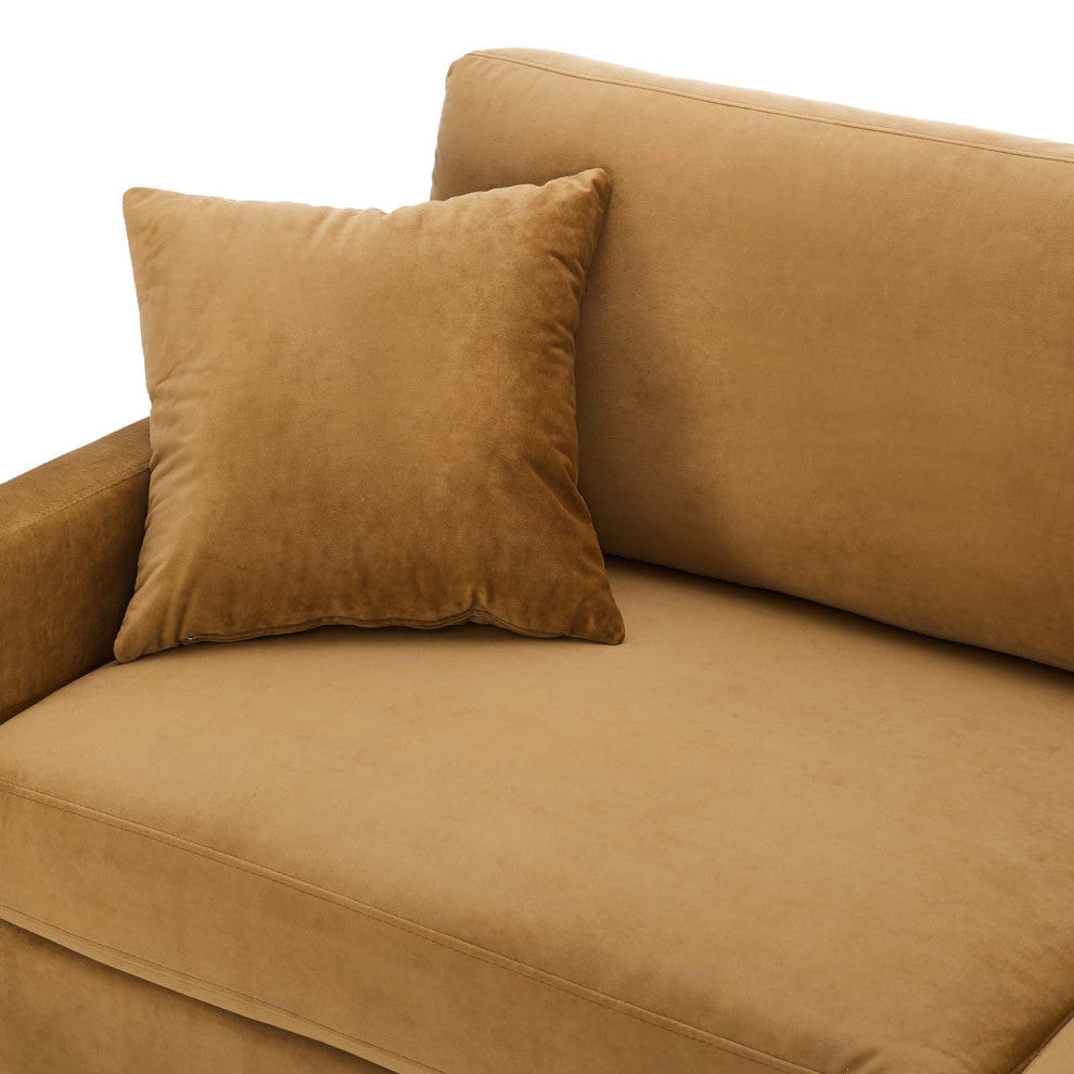 Sofa, Velvet, Brown, Modern, Living Lounge Room Hotel Lobby Hospitality