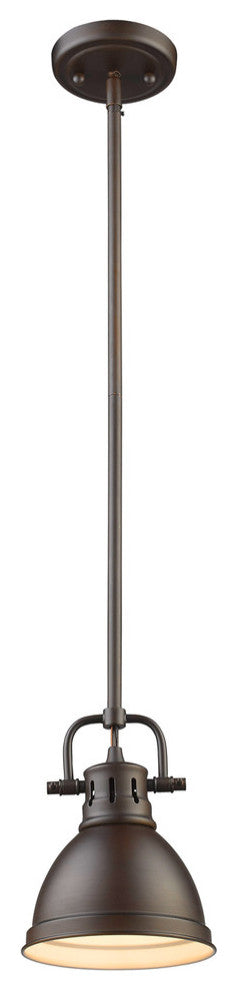 Duncan Mini Pendant With Rod, Rubbed Bronze With Rubbed Bronze Shade