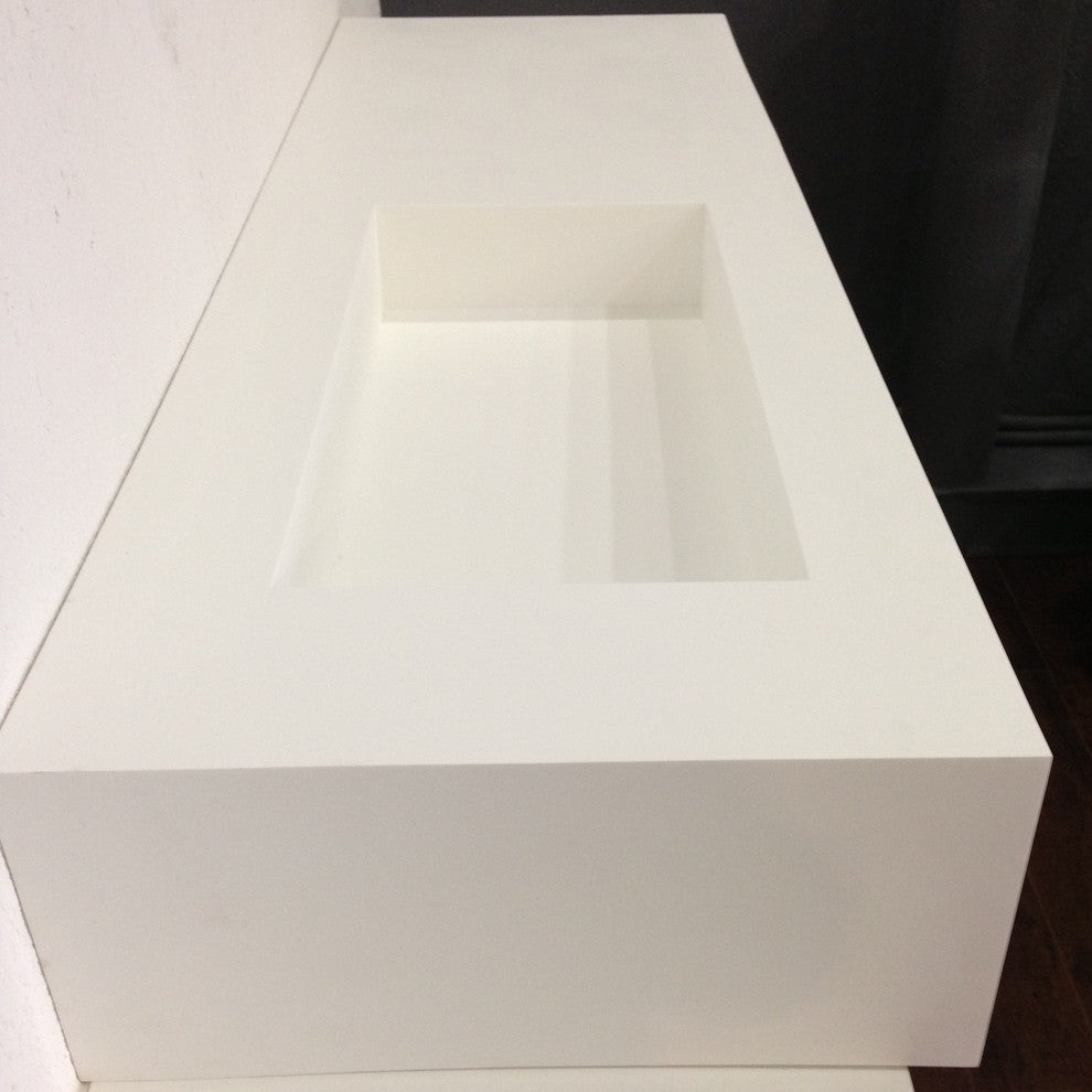 ADM Rectangular Countertop Sink, White, 48", Matte White