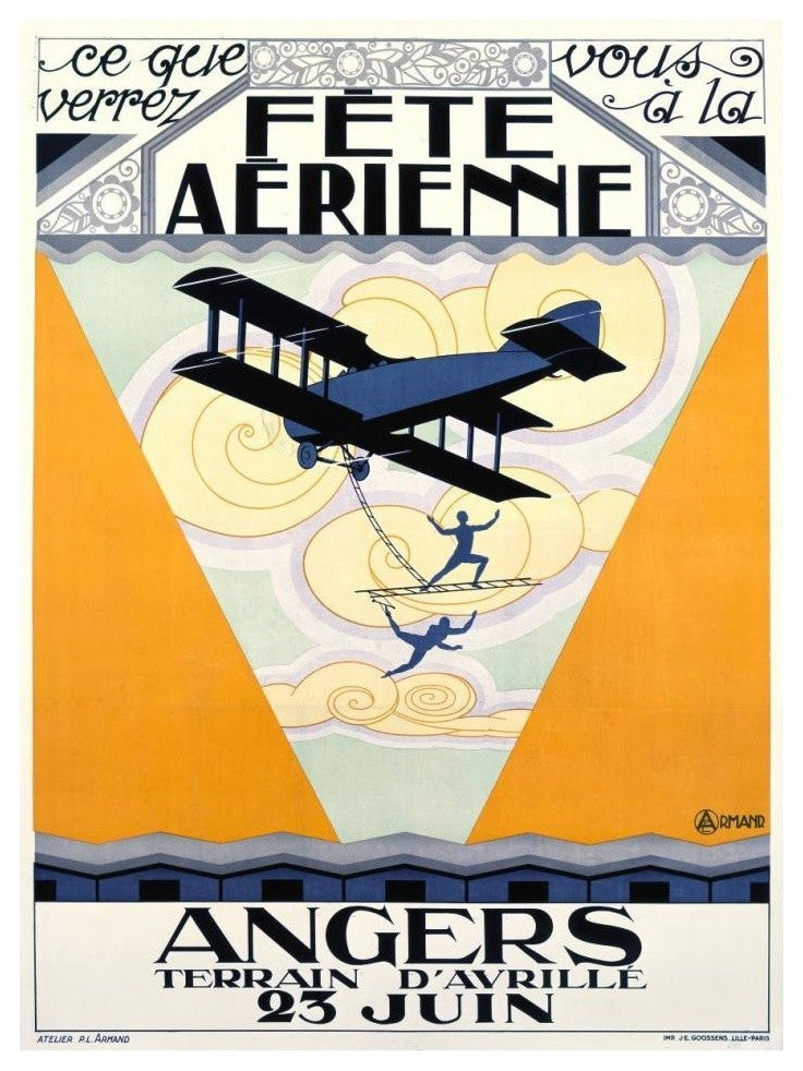 "FÃªte Aerienne Angers" Digital Paper Print by P. L. Armand, 29"x38"