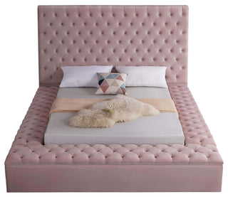 Bliss Velvet Upholstered  Bed, Pink, King