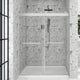 60" x 76" Double Sliding Frameless Shower Door, Buffer, Brushed Nickel