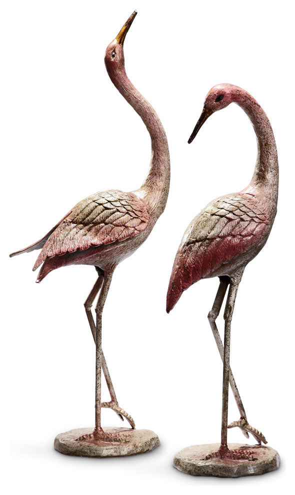 Flamboyant Crane Garden Pair