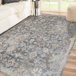 Fairmont Mella Area Rug, Dark Gray, 5'3" x 7'10", Bordered