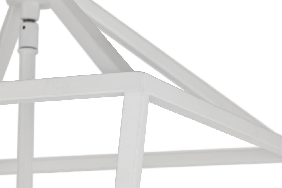12 in. 4-Light Farmhouse White Semi- Flush Mount Ceiling Light With Caged Shade