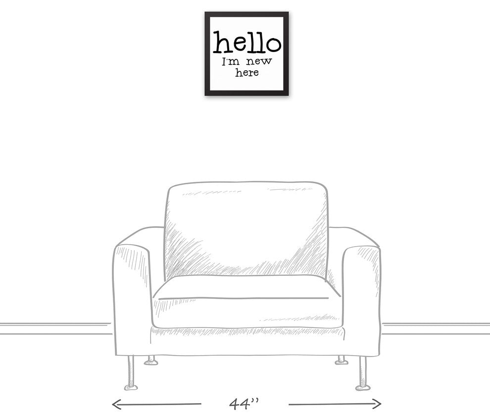 Hello I'm New Here 12x12 Black Framed Canvas