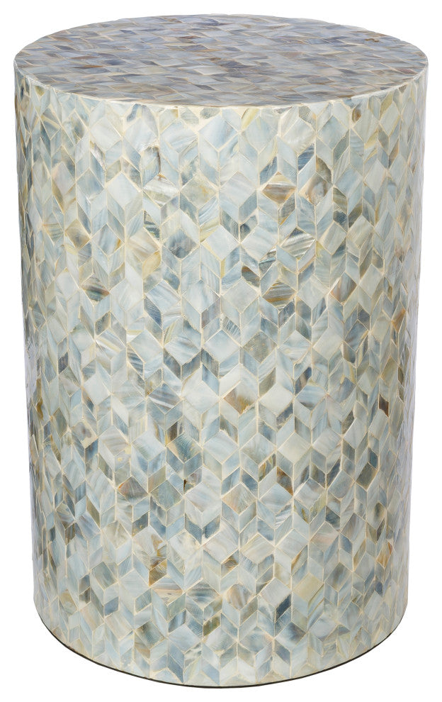 Surya Iridescent ISC-002 End Table, Ice Blue/Gray