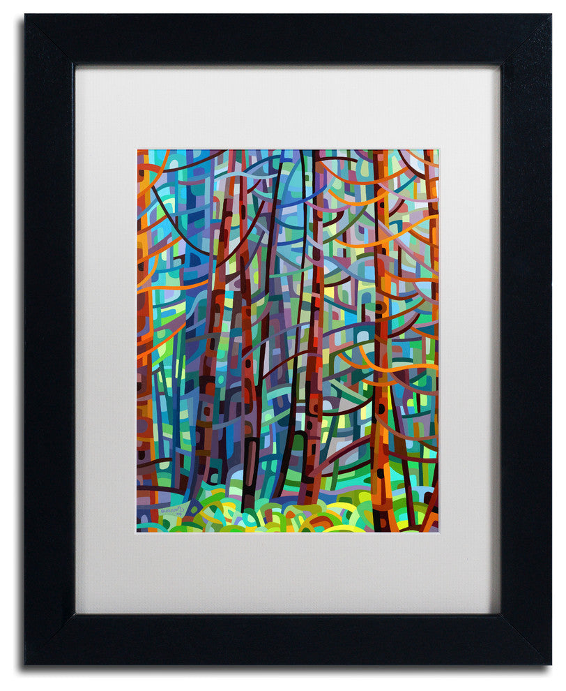 'In A Pine Forest' Matted Framed Canvas Art by Mandy Budan