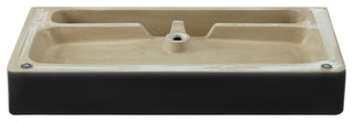 Carre 36" Ceramic Console Sink Matte Black Basin Gold Legs, Brushed Gold