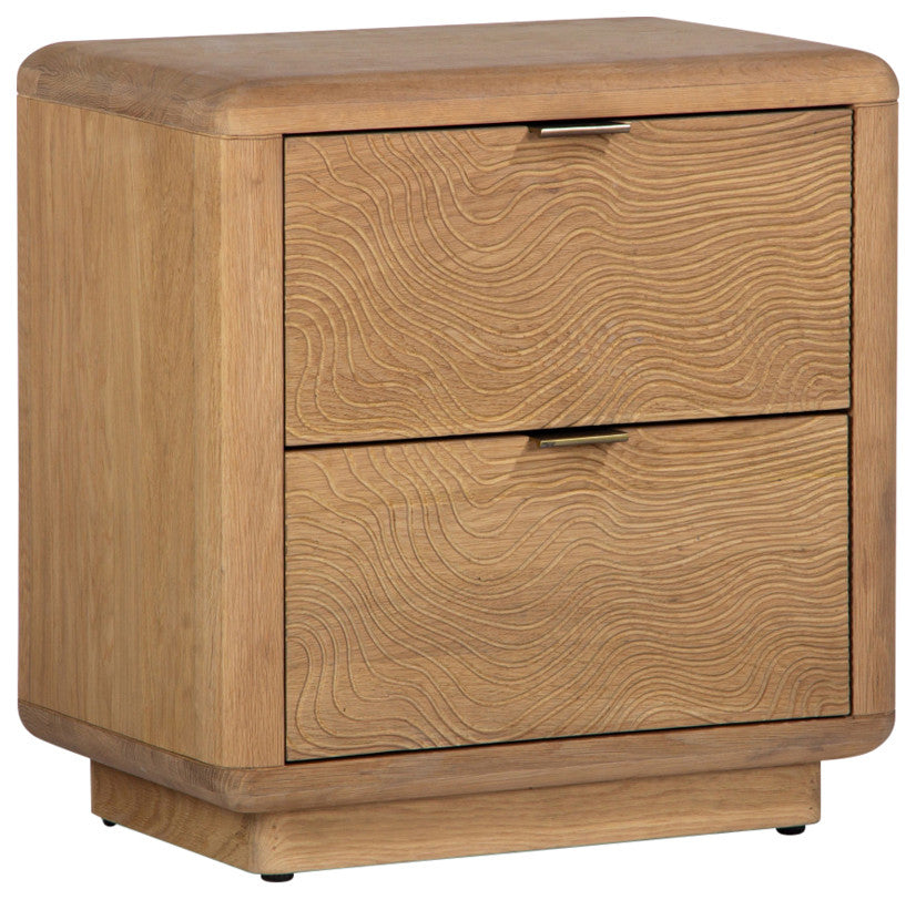Textured Solid Oak Nightstand