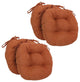 16" Solid Micro Suede Round Tufted Chair Cushions, Set of 4, Spice