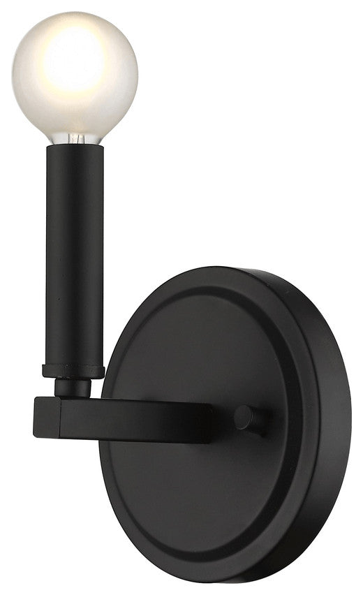 One Light Matte Black Wall Sconce