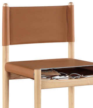 Rawlins Upholstered Bar and Counter Stool, Cognac, Vegan Leather, Natural