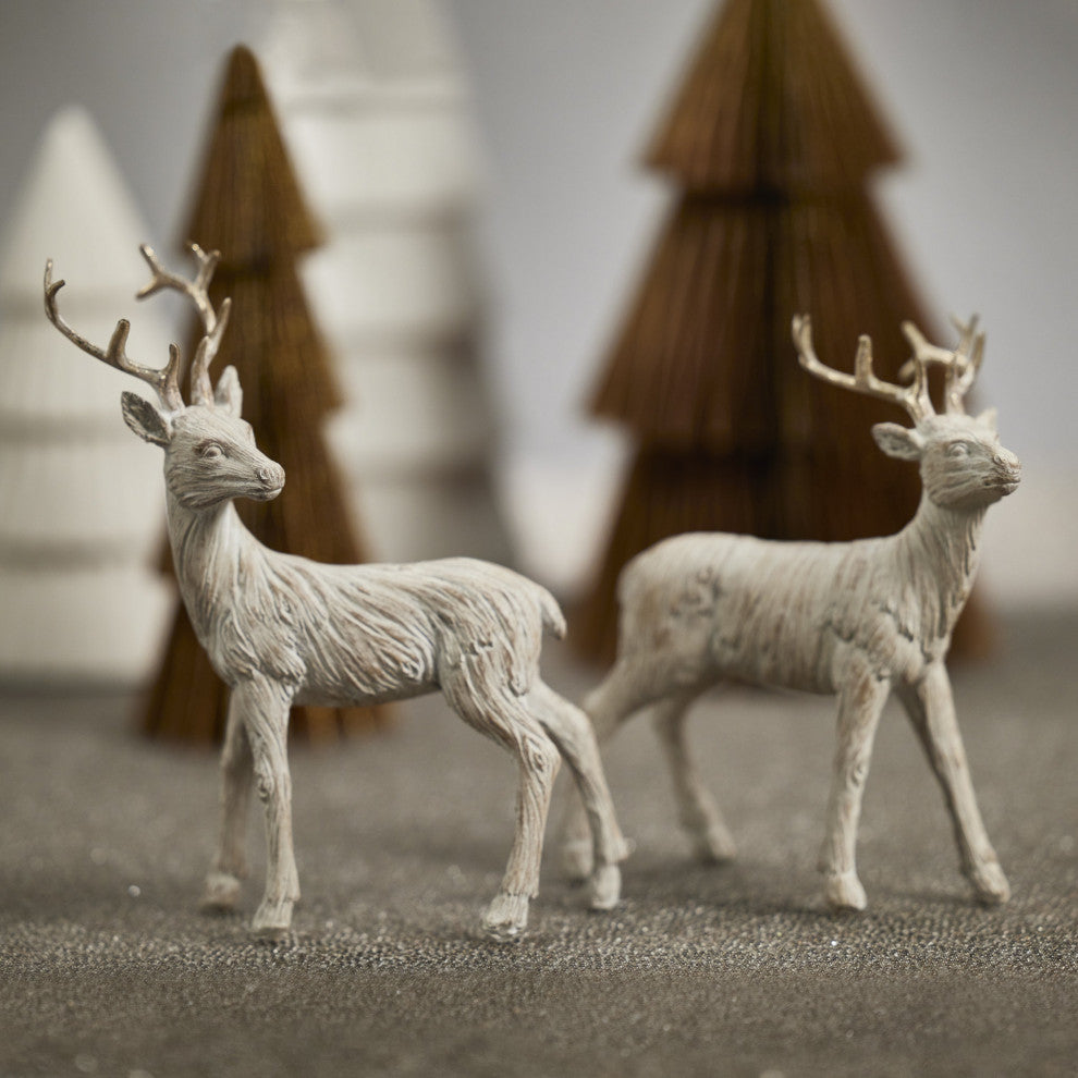 Decorative Resin Reindeer Figurines, Set of 2