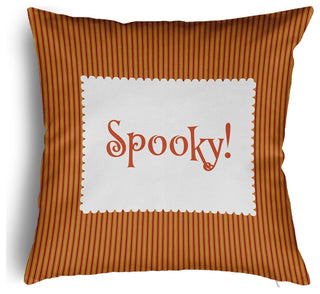 Halloween Spooky Ticking Accent Pillow With Removable Insert, Dark Red, 26"x26"