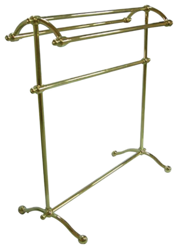 Kingston Brass Pedestal Towel Rack, Polished Brass
