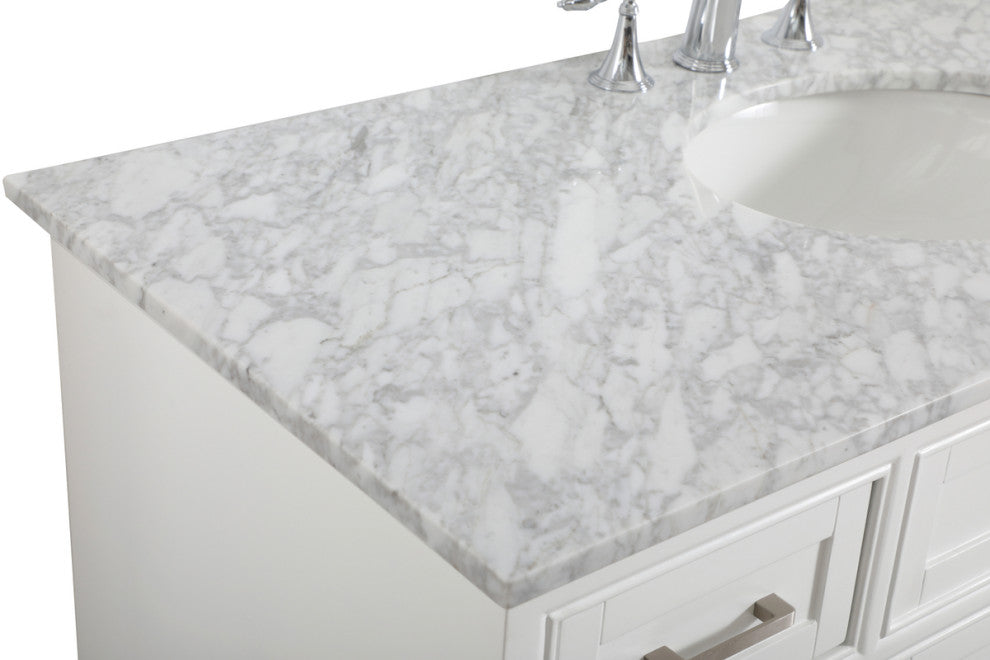 Amber Single Bathroom Vanity, Blue, White, 48"