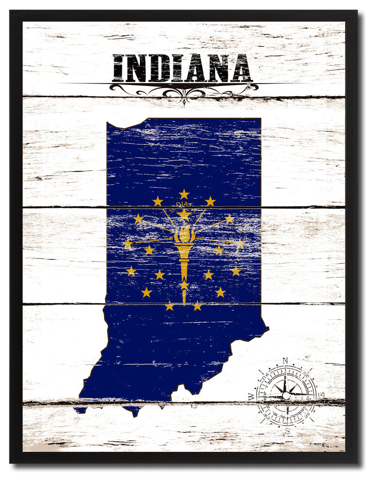 Indiana State Flag Canvas, 28"x37"