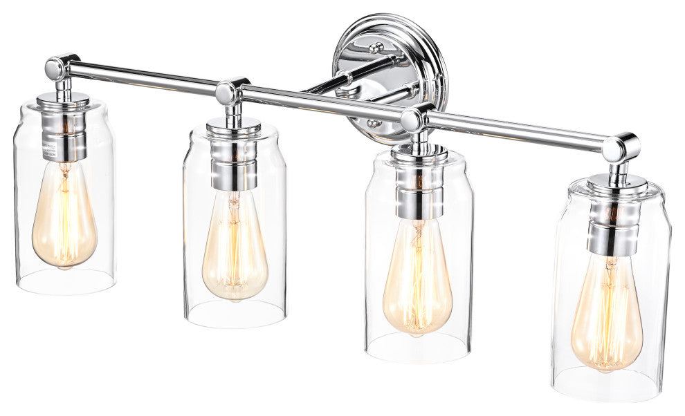 CHLOE Lighting Joyce Contemporary 4-Light Bath Vanity Fixture, Chrome