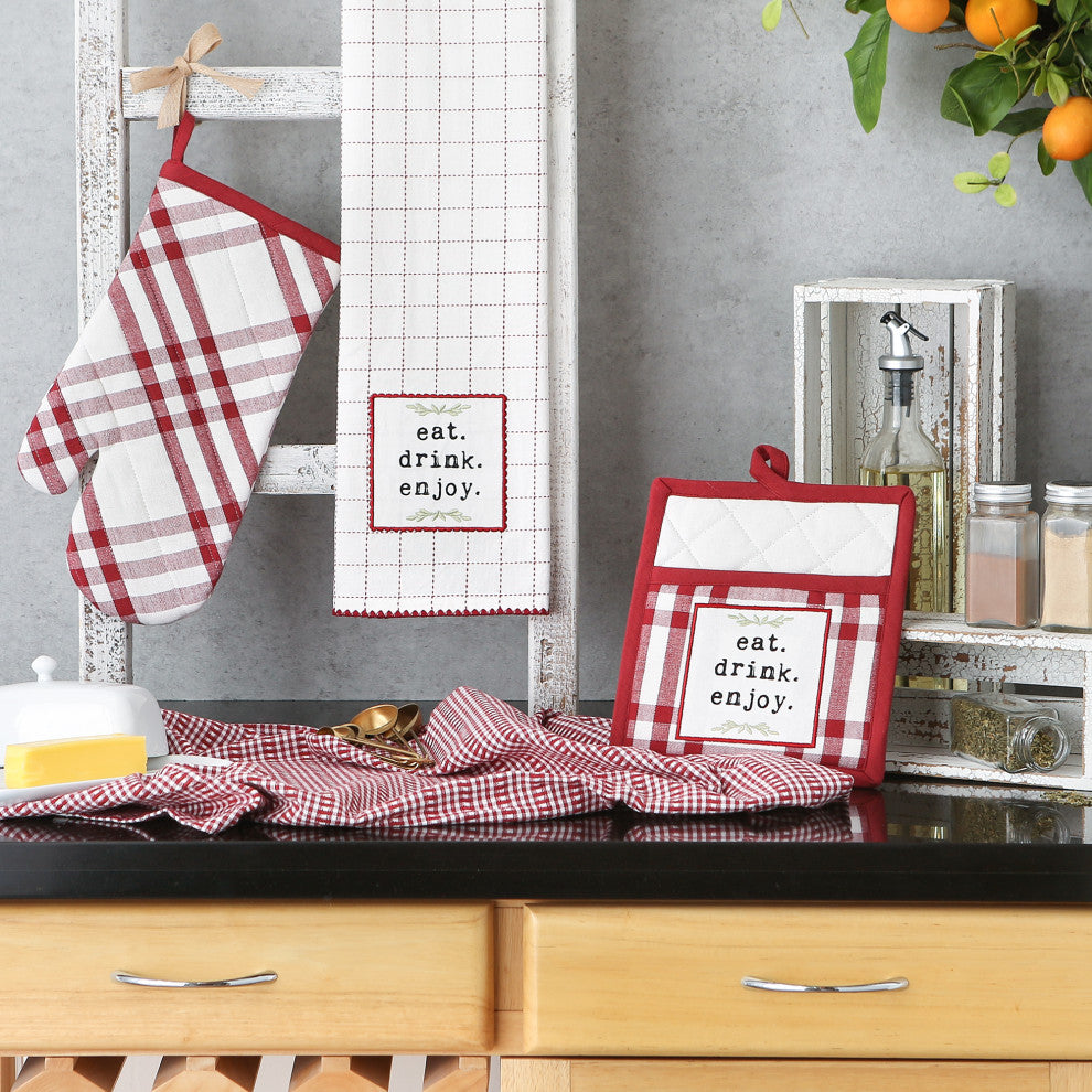 Barn Red Home Sweet Farmhouse Kitchen (Set of 4)