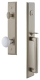 Carre' 1-Piece Dummy Handleset, D Grip and Hyde Park Knob, Satin Nickel, 849107