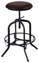 Brown and Black Adjustable Industrial Style Bar Stool