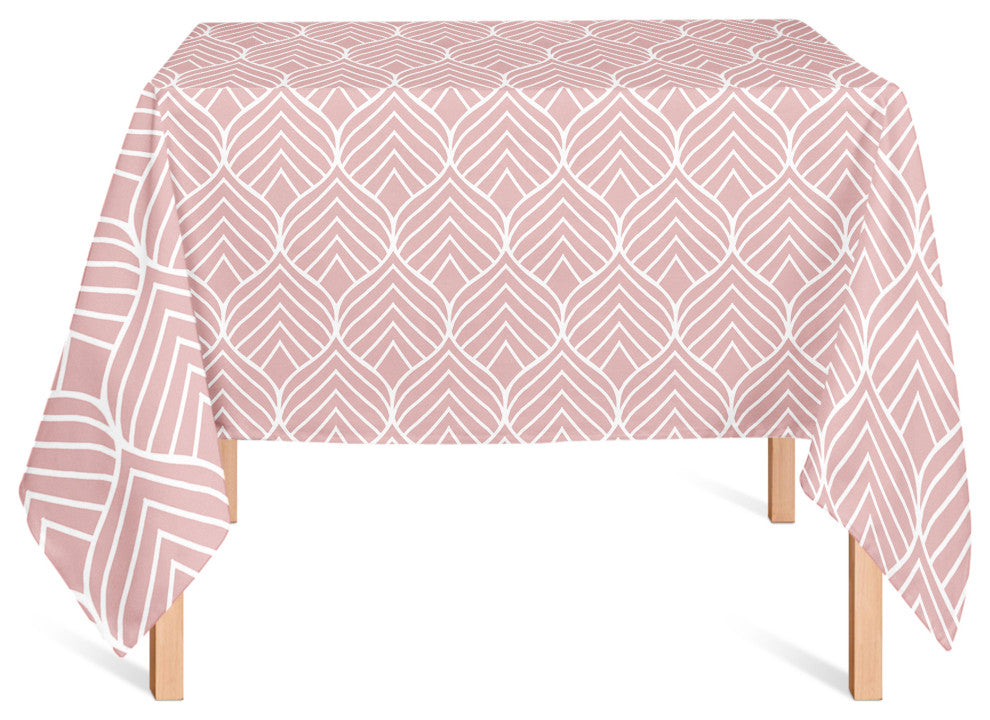 Geo Leaf Pattern Pink 2 58x58 Tablecloth