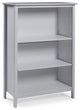 Traditional Bookcase, Pinewood Construction With 2 Adjustable Shelves, Dove Gray