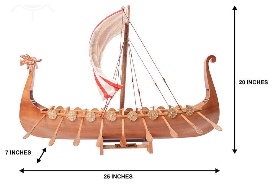 Drakkar Viking Wooden Handcrafted boat model
