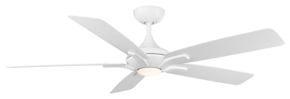 Mykonos 60" Indoor/Outdoor Smart Ceiling Fan, Matte White, 3000K Light