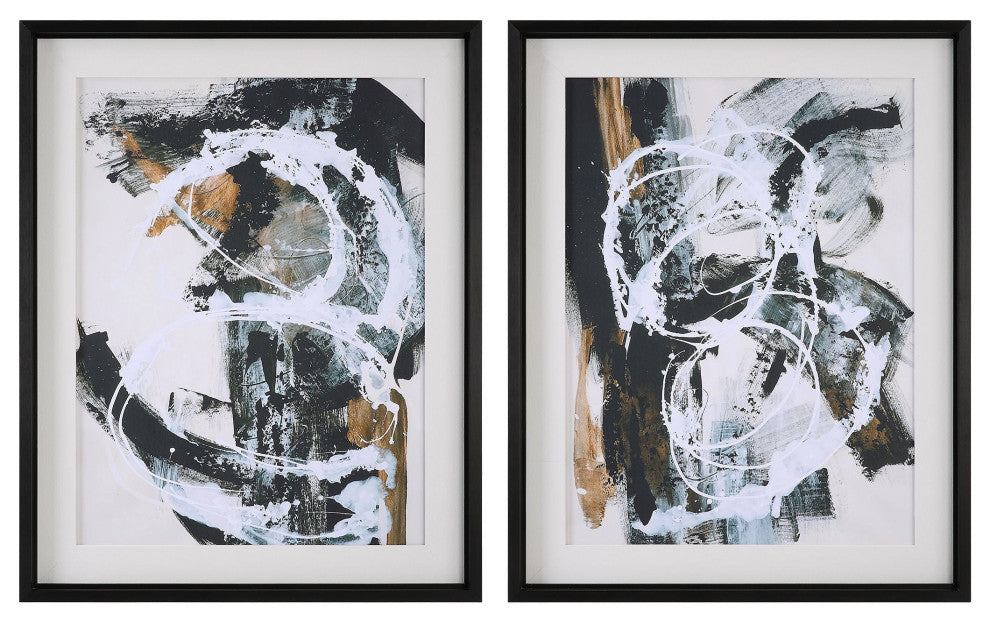 Uttermost Winterland Abstract Prints, Set of 2