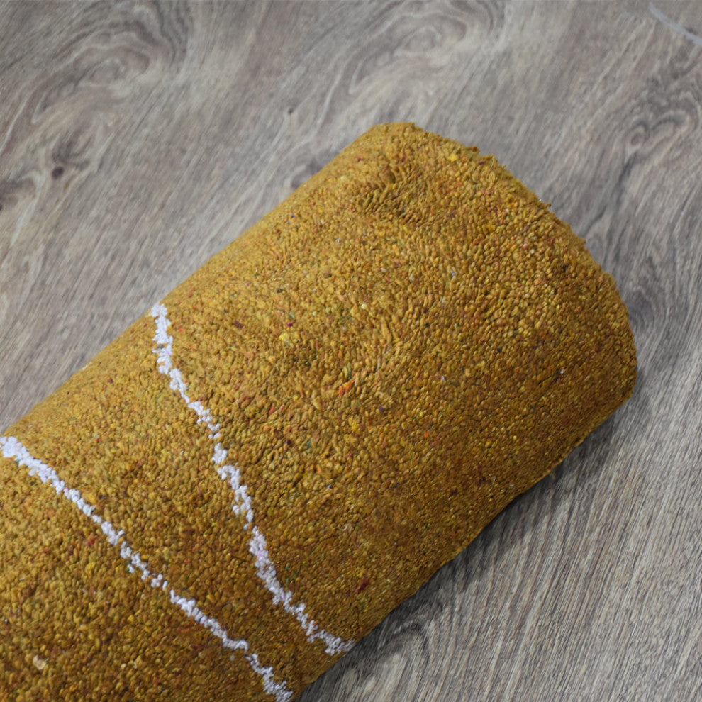 HAND KNOTTED LOOM SILK ECO-FRIENDLY RUGS-5'x8',Rectangle,Gold White,Contemporary