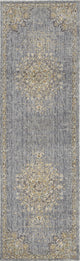 HomeRoots 5'x8' Slate Grey Machine Woven Traditional Medallion Indoor Area Rug