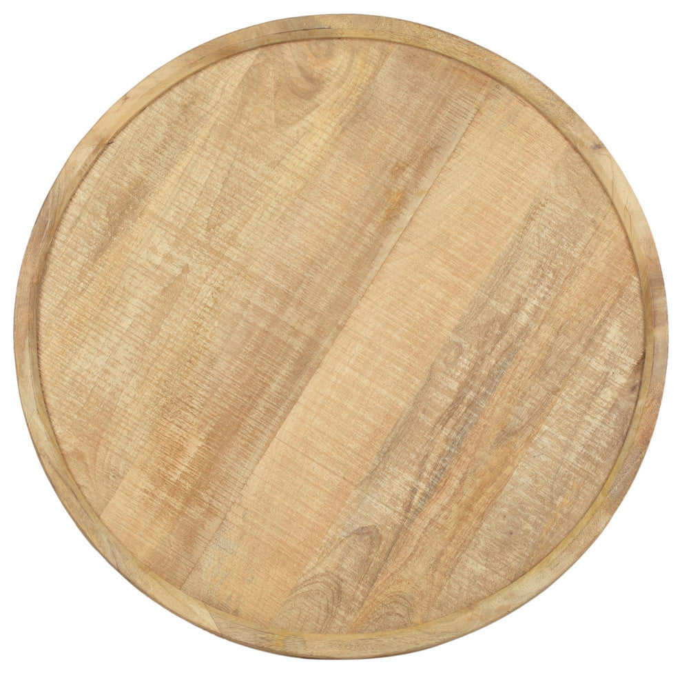 Merry Rustic Handcrafted Round Mango Wood Coffee Table