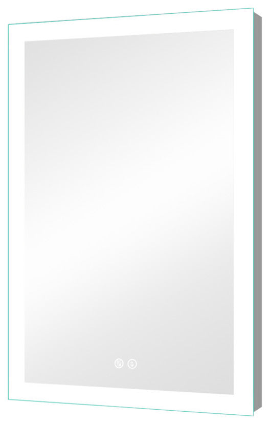 Vanity LED Lighted Backlit Wall Mounted Bathroom Mirror, 24x36", 2 Buttons