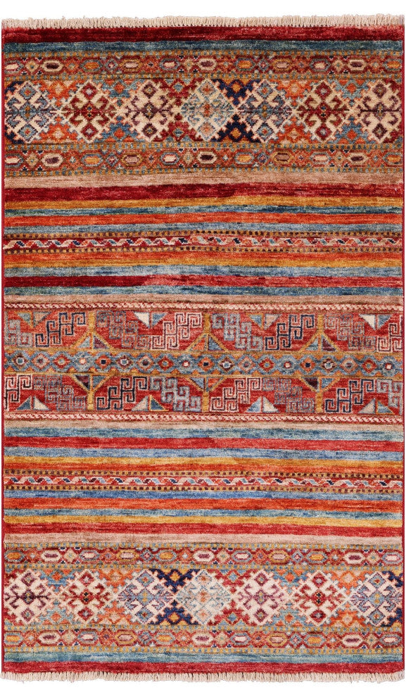 2' 6" X 4' 0" Khorjin Super Kazak Hand Knotted Wool Rug Q11033