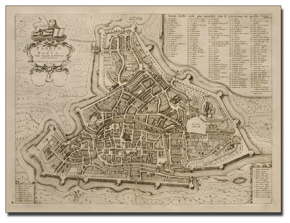 'Map of Padua, 1704' Canvas Art by Pierre Mortier