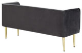 Audrey Velvet Upholstered Bench, Gray