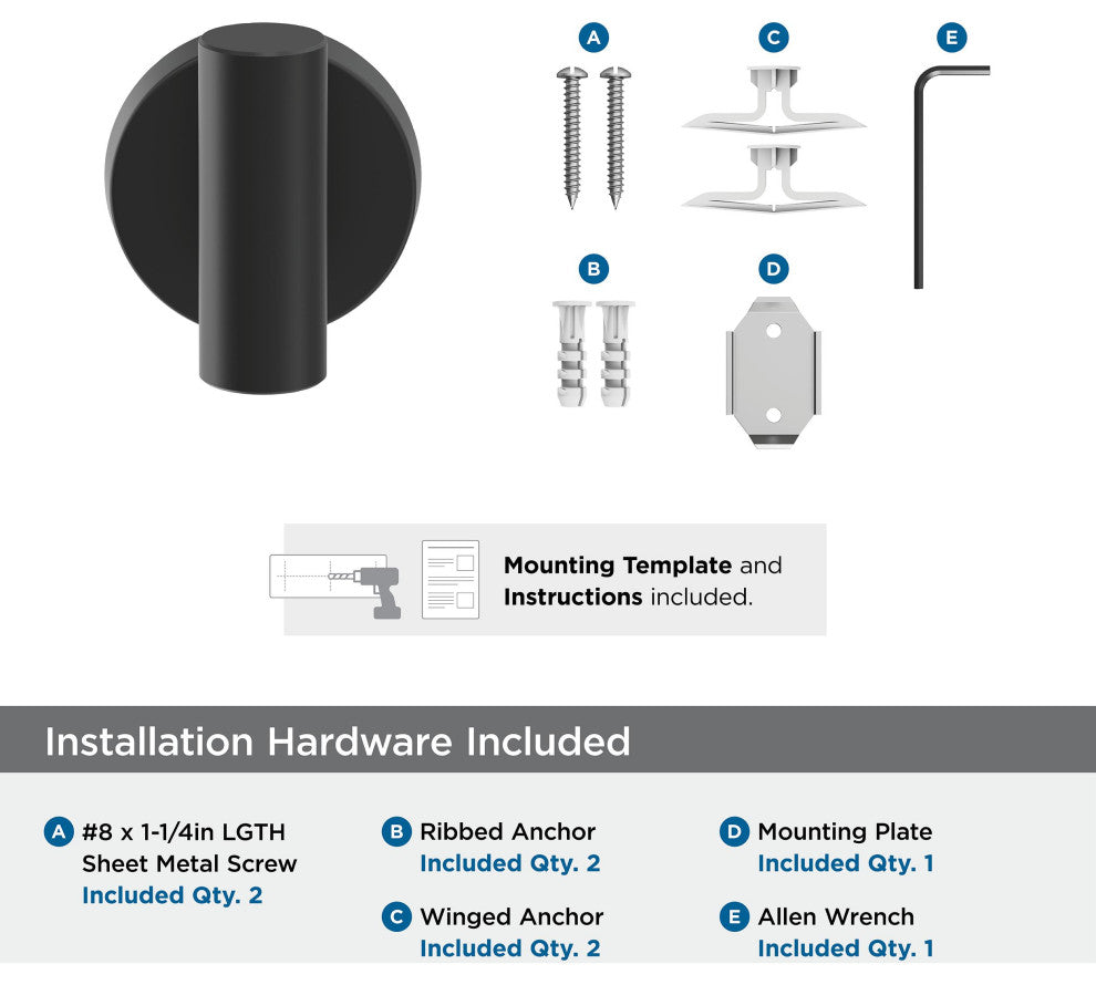 Amerock Arrondi Robe Hook, Matte Black