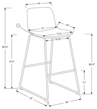 Office Chair Bar Height Standing Computer Desk Work Pu Leather Look Brown
