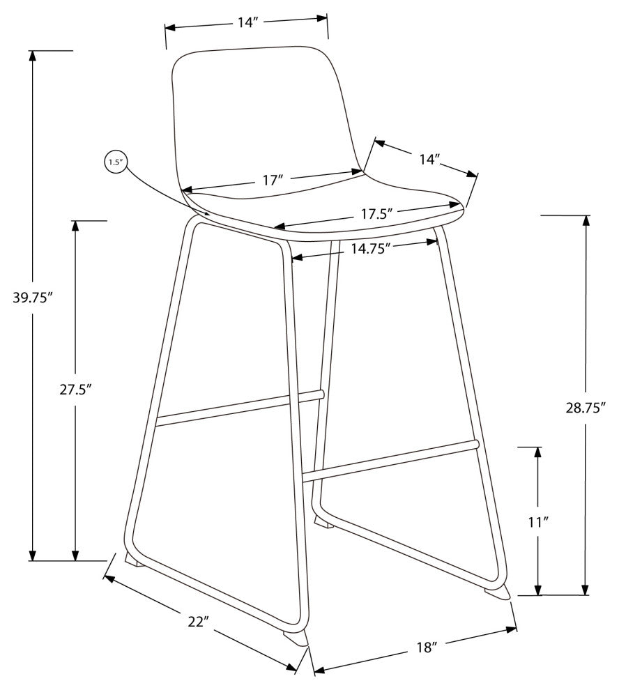 Office Chair Bar Height Standing Computer Desk Work Pu Leather Look Brown