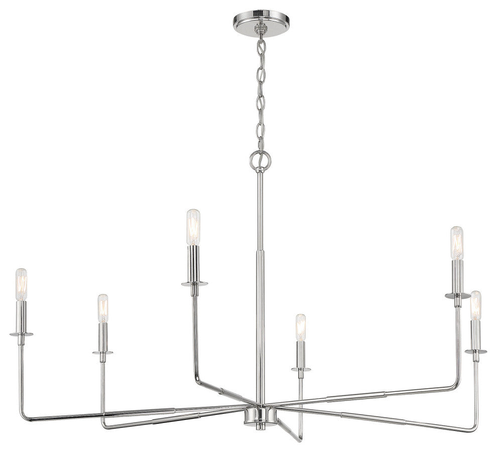 Savoy House Salerno 6-Light Chandelier, Polished Nickel