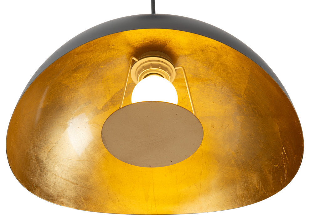 Luna Bella Pendant Light Large, Matte Black, Weathered Brass